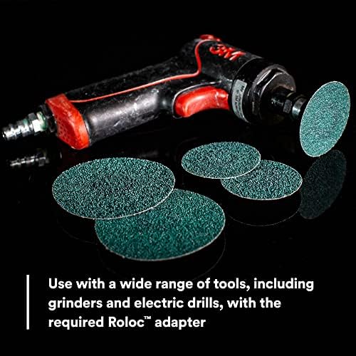 3M Green Corps Roloc Disc, 36527, 80 grit, 2 in, 25 Discs