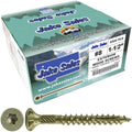 Jake Sales #8 x 1-1/2" Bronze Coated Multipurpose Wood Screw Torx/Star Drive Flat Head (Full Box - 6,500 Screw Count) Exterior Coated - ACQ Compatible Wood Screws