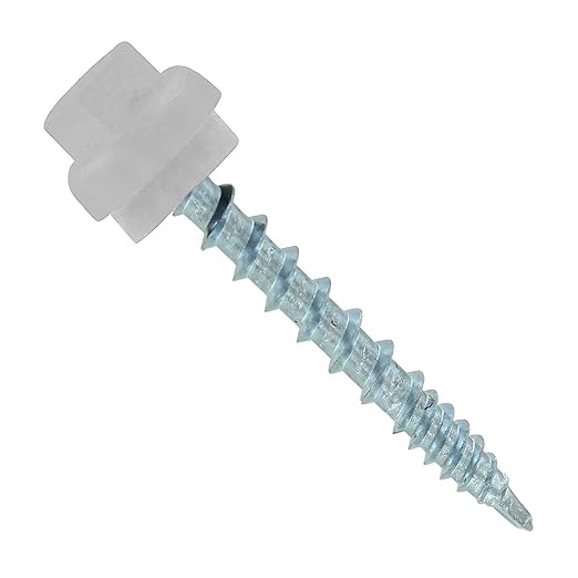 Fasteners Plus ST Fastening ZXL Woodbinder Metal-to-Wood #10 x 1-1/2" Polar White Screws with EPDM Rubber Washer, 250-Count - Designed for Metal Roofing and Siding Panels