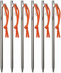 TiTo Titanium Tent Pegs Stakes Lightweight Snowfield Grassland Heavy Duty Tent Nails for Outdoor Camping Hiking and Plant Support Garden Stakes 4pcs/6pcs (7×200mm-6pcs)