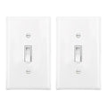 Baomain 2-Pack 15 Amp Toggle Light Switch with Wall Plate, 3-Way, Residential/Commercial Grade, On/Off Switch, Glossy White, UL Certified
