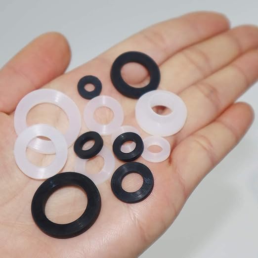 ZDBB 135 Pcs Flat Washer,Silicone and Nitrile Rubber Assortment Kit, Used for Faucet,Shower Head, Garden Hoses, Reusable Flat Washer O Rings