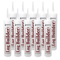 Log Builder Acrylic Latex Caulking Sealant, 30 oz Cartridge, Dark Brown (Pack of 10)