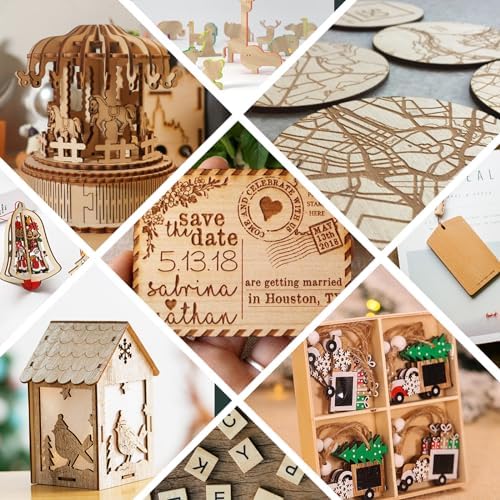 50 Pack Basswood Sheets 1/8x12x12 Inch 3mm Basswood for Laser Cutting, Drawing,Wood Burning, Architectural Models.Plywood Sheets Unfinished Wood Sheets for DIY Crafts.