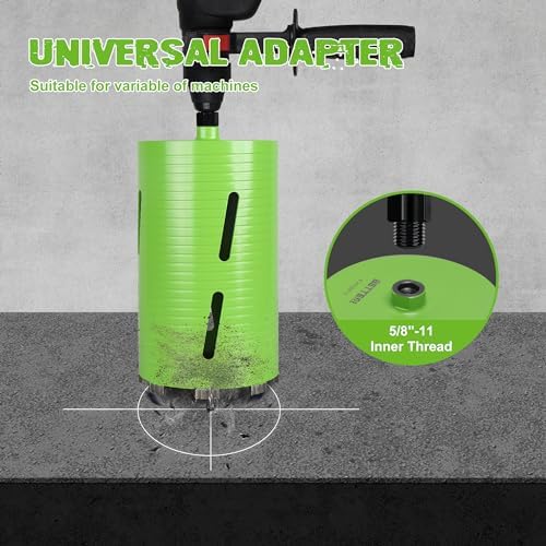 6 Inch Dry Core Drill Bit, 5/8"-11 Threaded Concrete Core Bit