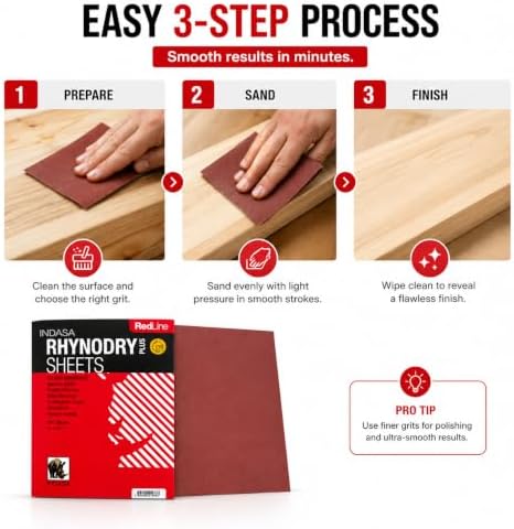Buy Indasa Red Line Rhynodry Heavy Duty Sanding Sheets, 5 Series (5-80)