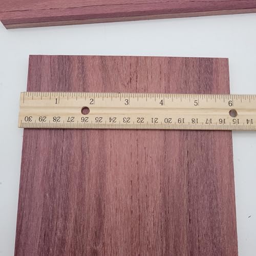 Purpleheart Wood 4 Pack Hardwood Project Board Blanks, 12 x 6 x 1/4 inches, Unfinished Lumber Planks for DIY Crafts, Carving, Laser Engraving or Scroll Saw - Exotic Thin Wood