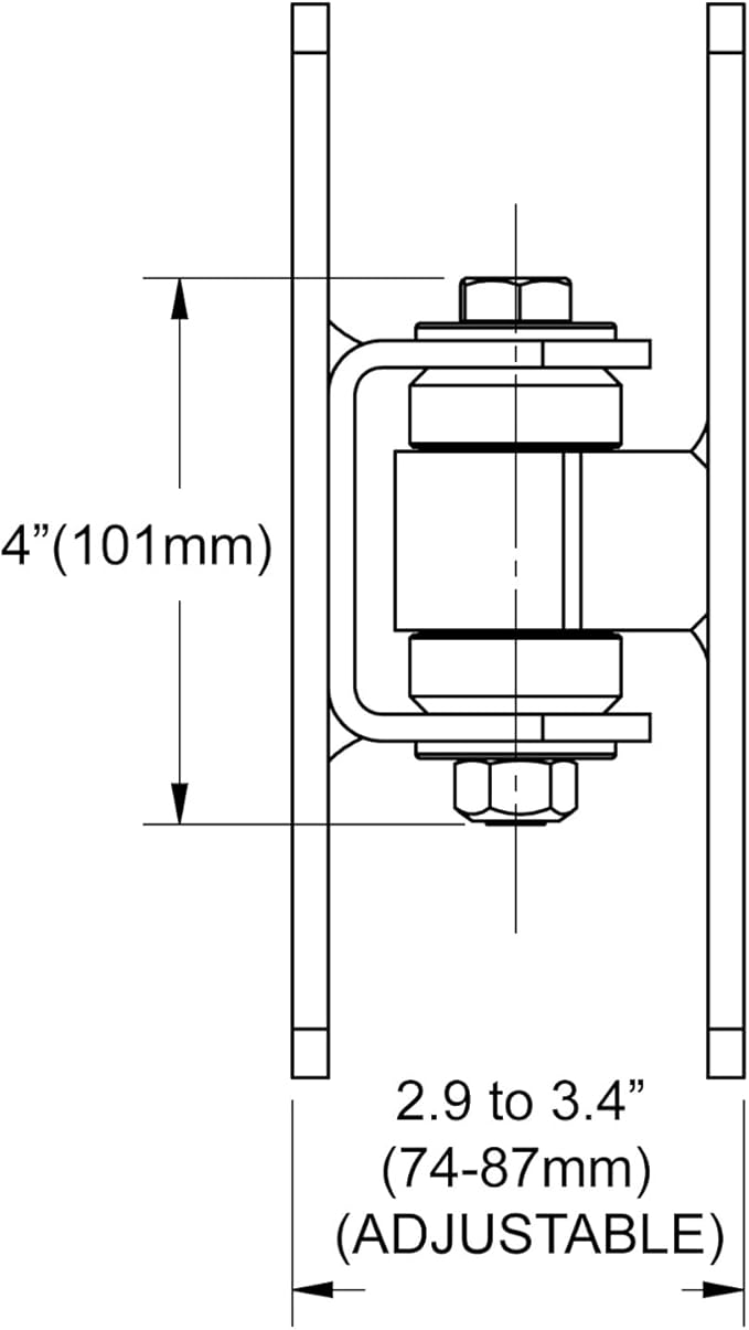 Heavy Duty Bolt on Sealed Bearing Outdoor Gate Hinges - Bolt onto Gate and Post for Large Heavy Driveway Gates Up to 1100 Pounds, Adjustable Yoke Pivot CI3700 Gate Hinge (Sold as a Pair)