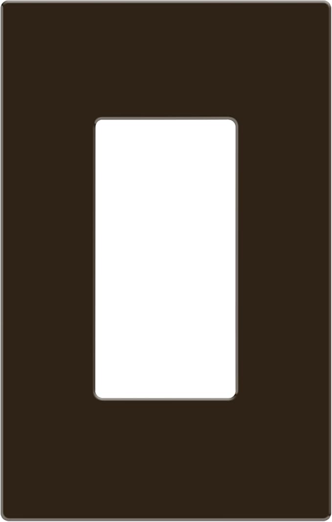 ENERLITES Screwless Decorator Wall Plates Child Safe Outlet Covers, Gloss Finish, Medium Size 1-Gang 4.88" H x 3.11" L, Unbreakable Polycarbonate Thermoplastic, SI8831M-BR, Brown