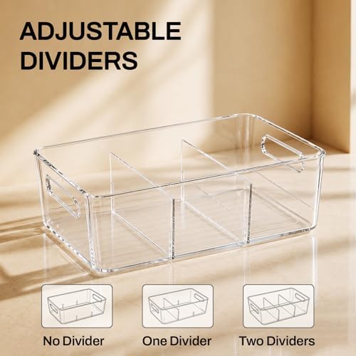 Mpotmiy 6-Pack Pantry Organizers and Storage, Clear Fridge Organizer Bins