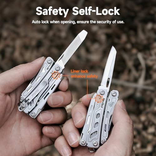 NexTool Mini Flagship F12 Keychain Multitool, Fifth Pocket Tools (Silver)