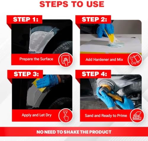 Roberlo Silver Light Multipurpose Body Filler - Superior Filling Properties, Easy Sanding, Great Adhesion to All Metal, Tack & Stain Free, Saves Time & Labor, Ideal for Heavy Fill Jobs, Smooth Texture