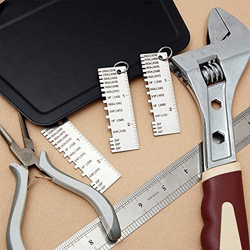 Weewooday 1 Pcs Wire/Metal Sheet Thickness Gauge Metal Tool Welding Accessories Portable Stainless Steel One Sided Material Thickness Gauge Plated Size Inspection Tool