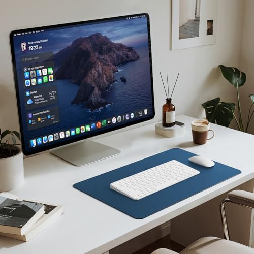 Jotsome Leather Desk Pad Mat, 17" x 12", Midnight Blue