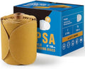 S SATC 100 PCS PSA Sanding Discs, 60 Grit Sandpaper Roll 6 Inch Adhesive Backed Sandpaper Sander Attachment for Drill Aluminum Oxide Round Automotive Sandpaper with Sticky Back