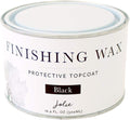 Jolie Finishing Wax - Chalk Finish Paint Wax - Use on wood or matte finish painted interior furniture, cabinets- Odor-Free, Non-Hazardous (500mL, Black)