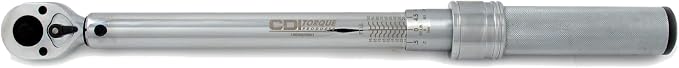 CDI 3/8 Inch Drive Adjustable Click Torque Wrench, Range 10-100 Ft Lbs / 16.9-132.2 Nm (1002MFRMH)
