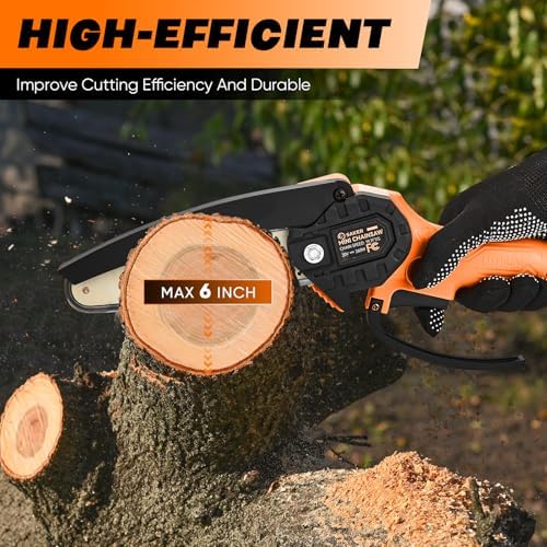 Saker Mini Chainsaw|6 Inch Chainsaws[2026 Upgraded]|Mini Cordless Electric Chain Saw|Small Handheld Portable Chain Saws Battery Powered Saw for Tree Trimmer and Garden