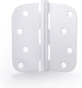 6 Pack goldenwarm 4 inch Door Hinges Exterior Door Hinges - Residential Hinges for Interior and Exterior Doors, White 5/8" Radius Corners, Iron