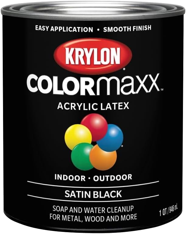 Krylon® COLORmaxx™ Brush-On, Satin, Black, 1 Quart