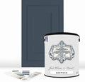 ALL-IN-ONE Paint by Heirloom Traditions, Bermuda (Blue Gray), Gallon - Durable cabinet and furniture paint. Built in primer and top coat, no sanding needed. Includes our 30 featured color card.