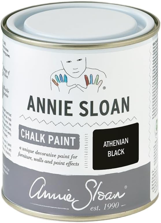 Annie Sloan Chalk Paint® (Athenian Black, 500 ml/16.9 Fl Oz) a unique decorative paint for furniture, cabinets and home décor with no sanding or priming
