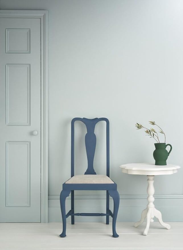 Annie Sloan Satin Paint (Upstate Blue, 25 Fl Oz /750 mL). Soft sheen for interior wood and metal. Self-leveling, all-in-one paint with no wax or lacquer required.