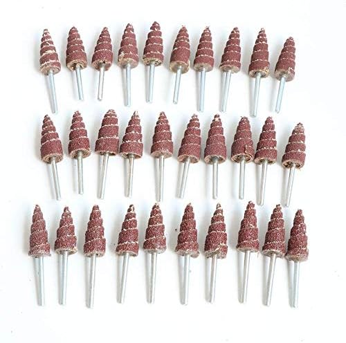 Flap Wheel Cone Shape Mounted Point Grinding Head Sandpaper Flap Sanding Wheel 80#-320# with 1/8" Shank Polishing Abrasive Tool