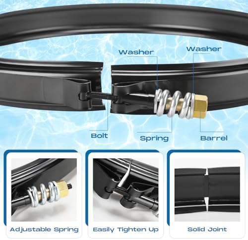 JaGely 190003 Pool Filter Tension Control Clamp Kit Compatible with Pentair, Fns Plus, Clean and Clear Plus with 194997 Machined Nut Replacement and 53108900 Spring Barrel Nut Part for Pool Spa Filter