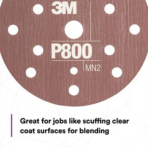 3M Hookit Flexible Abrasive Disc 34406, 6 in, 800+ Grade, 25 Pack, Primer Sanding, E-coat Sanding, Blending