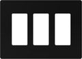 ENERLITES Screwless Decorator Wall Plates Child Safe Outlet Covers, Gloss Finish, Medium Size 3-Gang 4.88" H x 6.77" L, Unbreakable Polycarbonate Thermoplastic, SI8833M-BK, Black