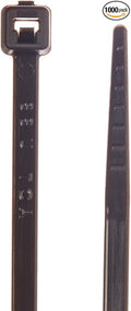 Hellermann Tyton T18L0M4 Standard Cable Tie, 8" Long, 18lb Tensile Strength, PA66, Black (Pack of 1000)