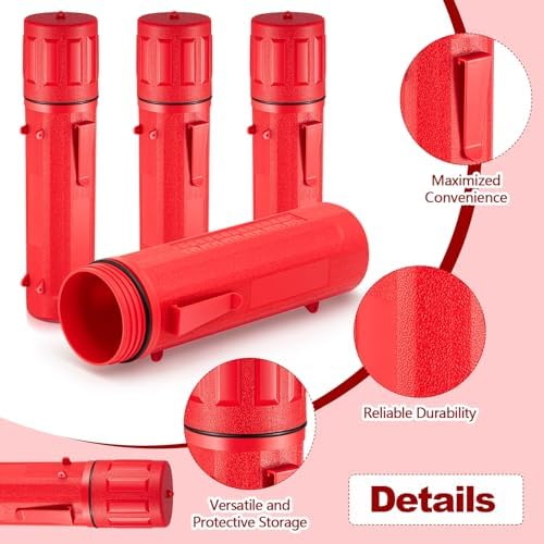 Zonon 4 Pcs Welding Rod Storage Tube 14 Inch Tig Rod Holder, Red