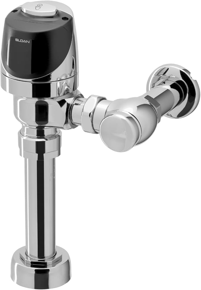 Sloan G2 Optima Plus 8110 Exposed Sensor Water Closet Flushometer, 3.5 GPF Flush Valve - Single Flush, Fixture Connection Top Spud, Battery Powered Infrared Sensor, Polished Chrome Finish, 3250404