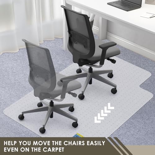 Azadx Heavy Duty Office Chair Mat for Carpet 36" x 48" with Lip Ship Flat