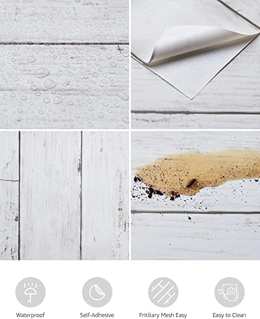 Shiplap Peel and Stick Wallpaper, Contact Paper for Classroom Home Decor | 11.8"x393" Removable Self-Adhesive White Wood Plank Film, Farmhouse Decor for Bulletin Board Desk Cabinet & Home Renovation