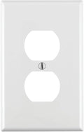 Leviton 1-Gang, 1-Duplex, Midway Nylon Wallplate, Midway Size, 1 Pack, PJ8-W, White