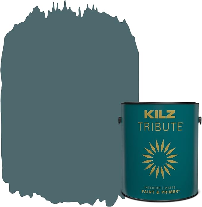 KILZ TRIBUTE Paint & Primer, Interior, Matte, Oceans Deep, 1 Gallon