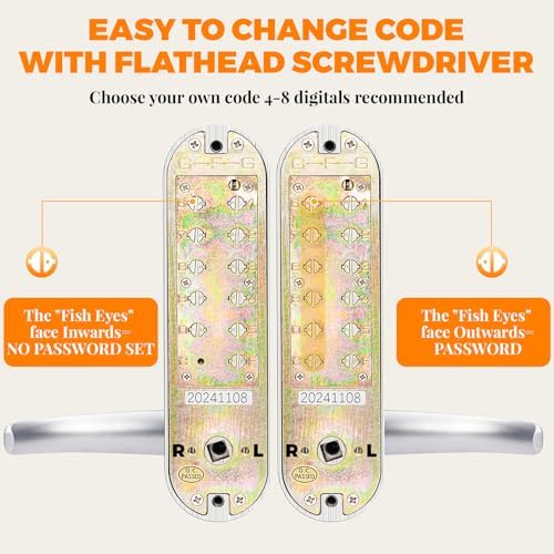 Mechanical Keypad Keyless Entry Door Handle Lock,Pearl Chrome