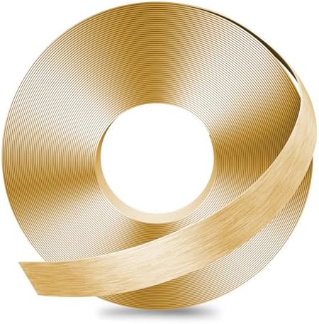 GSCIT Club Gold Edge Banding, 1 Inch x 25ft Aluminum Brushed Edge Banding PVC Edge Trim for Cabinet Repair Furniture