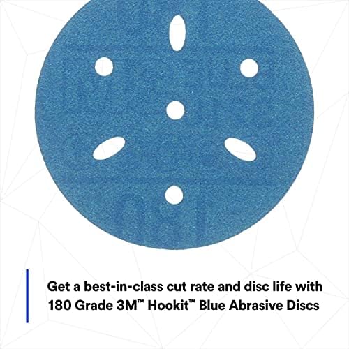 3M Hookit Blue Abrasive Disc, 321U, 36146, 3 in, 180+ Grade, Multi-Hole