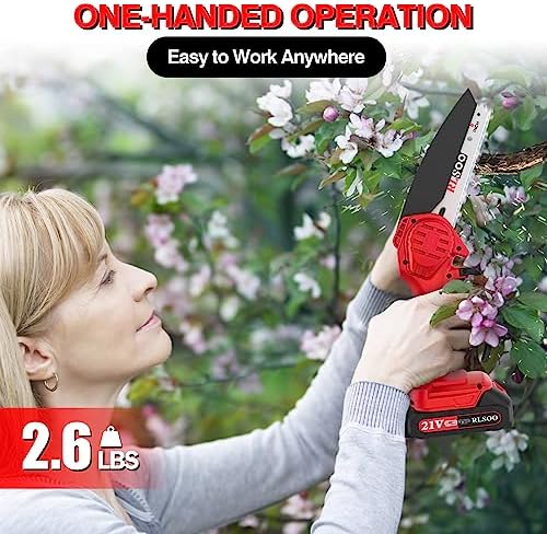 Mini Chainsaw Cordless, 6 Inch Handheld Chain Saw Battery Powered