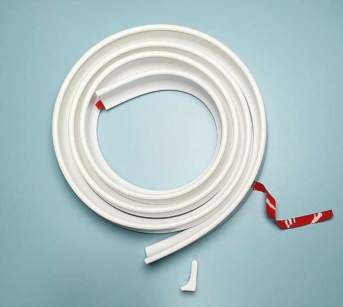 Silicone Water Retaining Strip Bathroom Foldable Block Water Stopper Sealing Strip, Self-Adhesive Silicone Shower Barrier, Flood Shower Water Barrier for Retention System ( Color : Grey , Size : 150cm