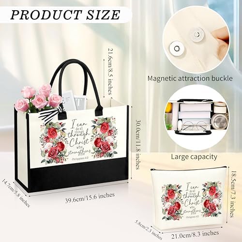 12 Pcs Gifts for Women Birthday Gift for Women Tote Bag& Make Up Bag Gifts for Womens Friendship Gift for Womens