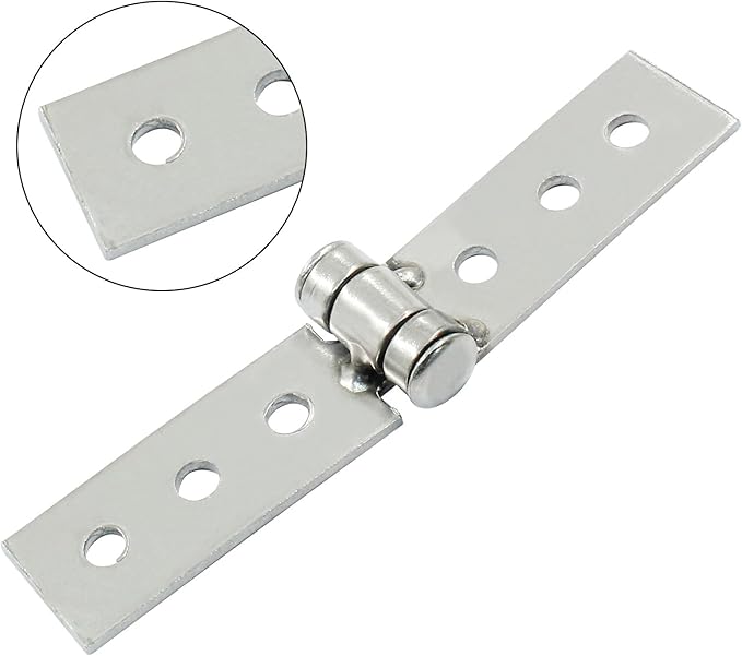 Murtenze 4PCS 3 Inch Folding Butt Hinges Silver, Strap Hinges Stainless Steel Furniture Cabinet Window Hinges