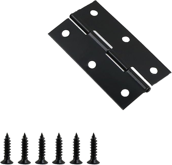 MY MIRONEY 20PCS Stainless Steel Folding Hinges 2-3/5 Inch Black Cabinet Door Hinge Home Furniture Hardware Hinge for Wooden Box, Door and Window, DIY Projects