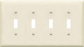 ENERLITES Quad Light Switch Wall Plate, Toggle Switch Plate, Gloss Finish, 4-Gang Mid-Size 4.88" x 8.58", Unbreakable Polycarbonate Thermoplastic, 8814M-LA, Light Almond