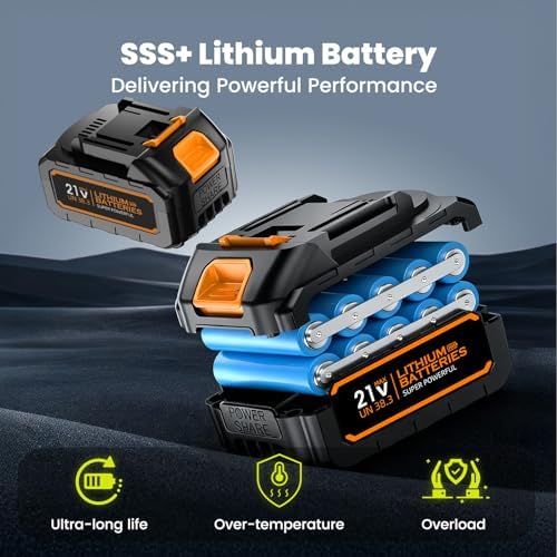 Cordless Leaf Blower with 2 Batteries & Charger - 990,000 RPM Electric Handheld Blower, Lightweight for Lawn, Yard, Patio, Garden Care - Light Orange