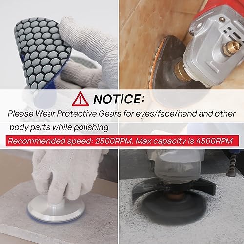 DT-DIATOOL Dry Diamond Polishing Pads 4 Inch for Granite Marble Quartz Stone Countertop Tiles 8 Pieces Grits 1500