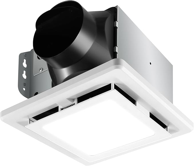 JOEAONZ Bathroom Exhaust Fan with Light 110 CFM Quiet 6500K 800LM Household Ventilation Fan Light Combo, Energy Saving Ceiling Mount Bathroom Air extractor, Multipurpose Bath Extractor Easy to Install